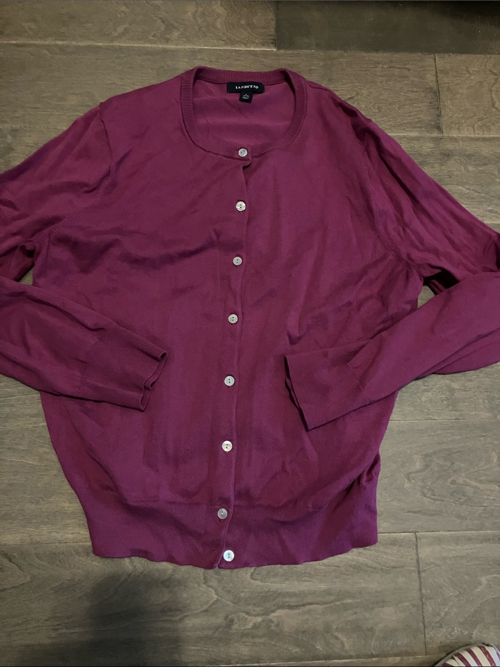 Lands' End Women's Berry pink Button-Front Cardigan